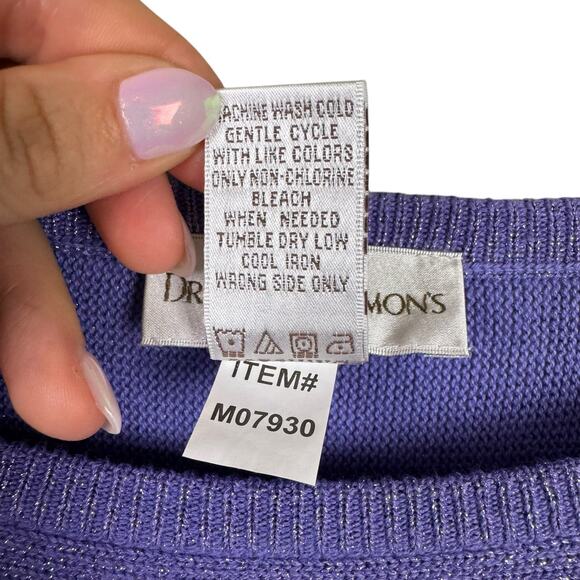 Draper’s & Damon's Purple Knit Metallic Sparkle 2 Piece Sweater Skirt Set - Picture 12 of 13